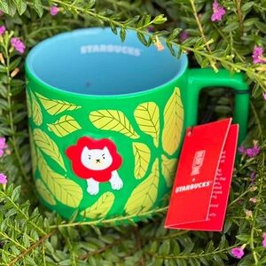 New Starbucks 2024 Green Jungle Moynee Chau Ceramic Mug